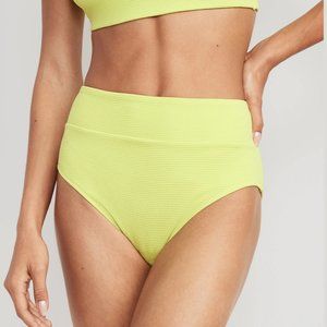 High-Waisted Pucker Classic Bikini Swim Bottoms NWT